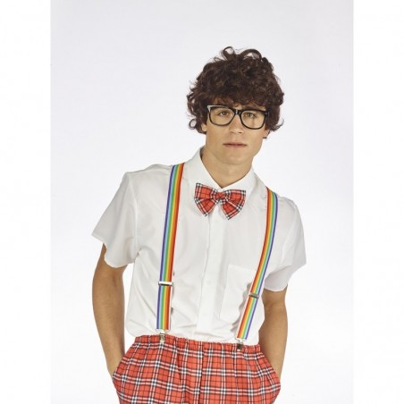 Cirtaina brūna parūka 70. gadu disko stilā vīriešiem 