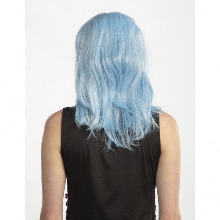 Gaisi zila sievietes parūka taisnā, īsā ar čolku 