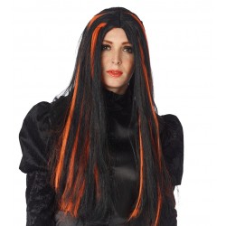 Kruellas parūka melni oranžā, taisna ekstra gara 