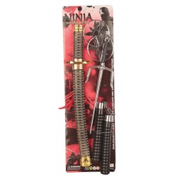  Набор оружия Ниндзя - меч-катана, сюрикены, нунчаки, трезубец (саис) 