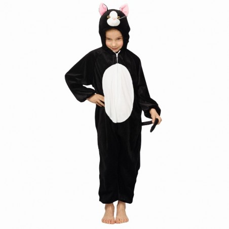Melna kaķa plīša kostīms 104, 116, 128 cm 