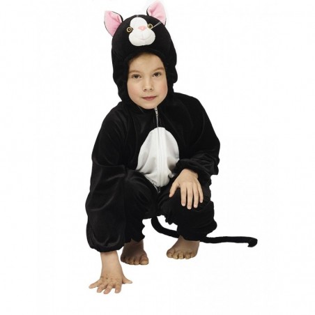 Melna kaķa plīša kostīms 104, 116, 128 cm 