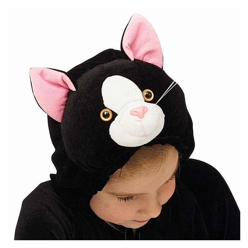 Melna kaķa plīša kostīms 104, 116, 128 cm 