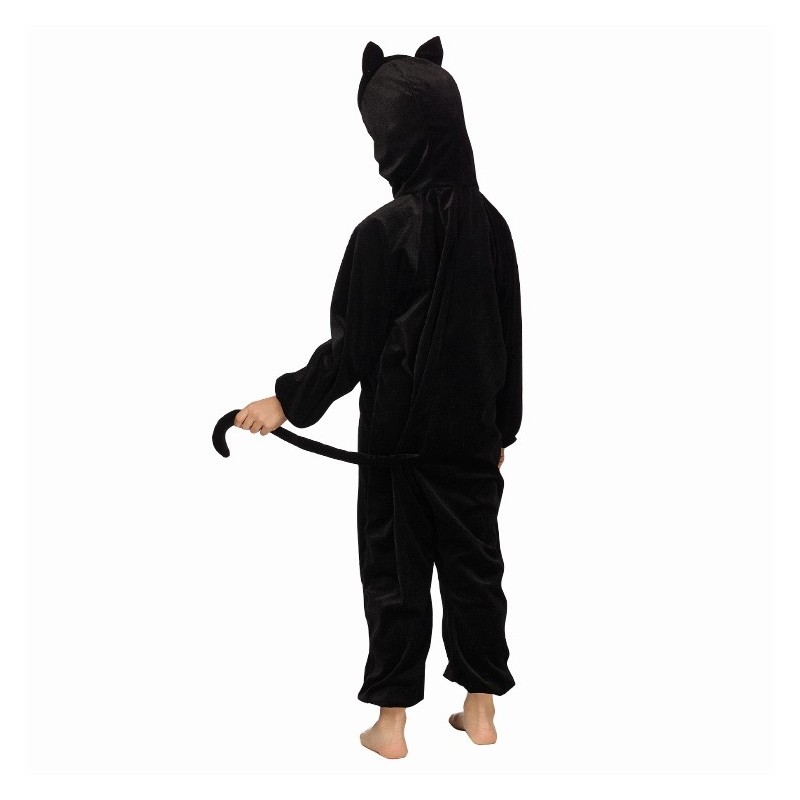 Melna kaķa plīša kostīms 104, 116, 128 cm 