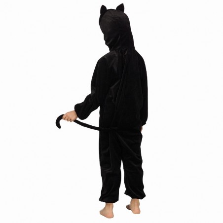 Melna kaķa plīša kostīms 104, 116, 128 cm 