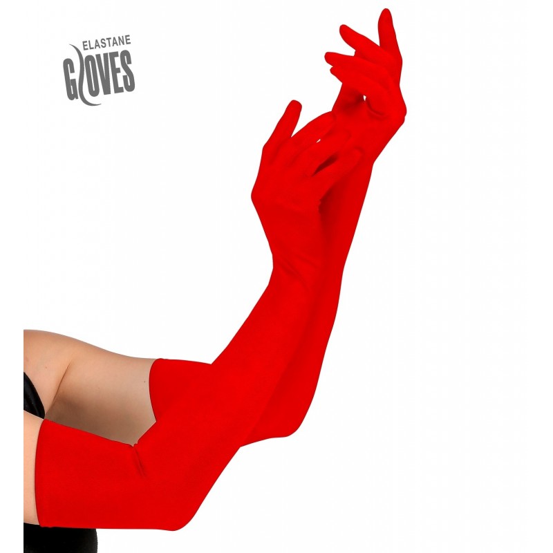 Sarkani gari cimdi ar elastānu, 60 cm 