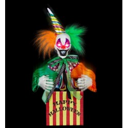 Клоун в коробке - декорация на Хеллоуин, размер 40 см 