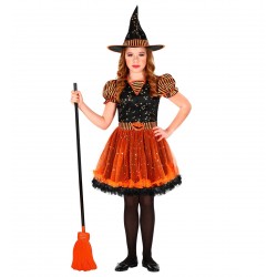 Raganas kostīms bērniem (kleita un cepure) 104 - 140 cm 