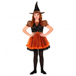 Костюм ведьмы для детей (платье и шляпа) 104 - 140 см 