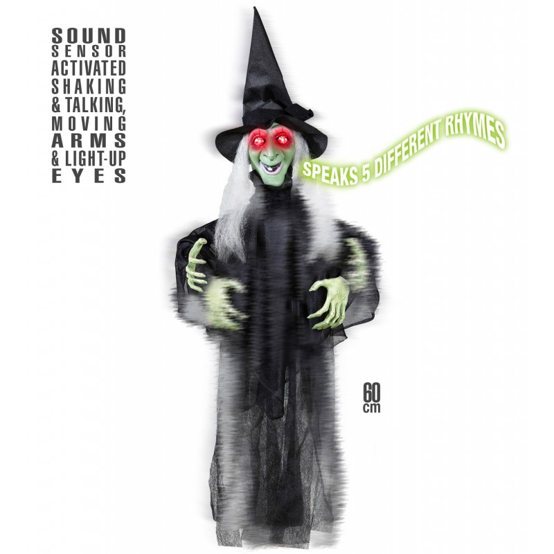 Говорящая Ведьма с двигающимеся руками, 60 см 