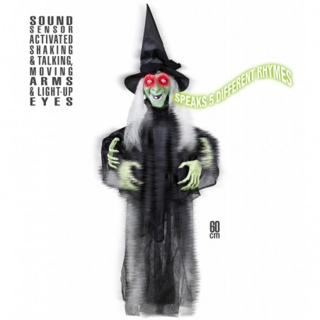 Runājošā Helovīna Ragana ar kustīgām rokām, 60 cm 