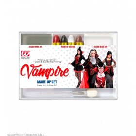 Sejas krāsu komplekts “VAMPĪRS” (4 grima zīmuļi, pelēka un balta krāsas, aplikators)