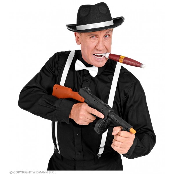 Gangsteru (mafijas) komplekts – cepure, bikšturi, tauriņš, cigārs