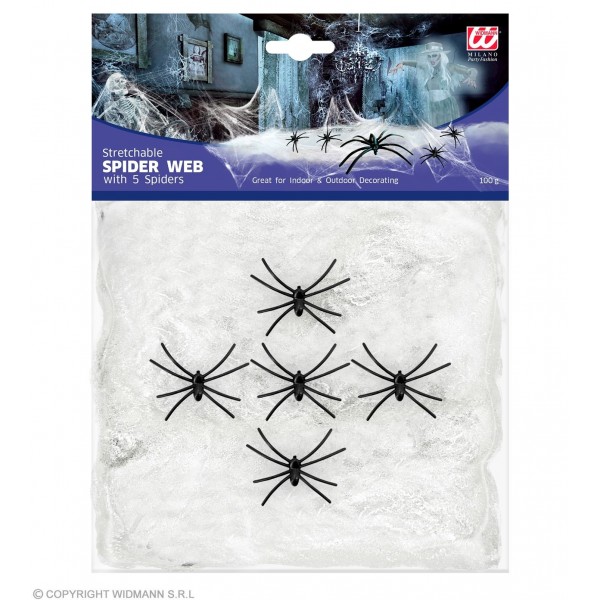 Balts zirnekļu tīkls ar 5 zirnekļiem, 100 g