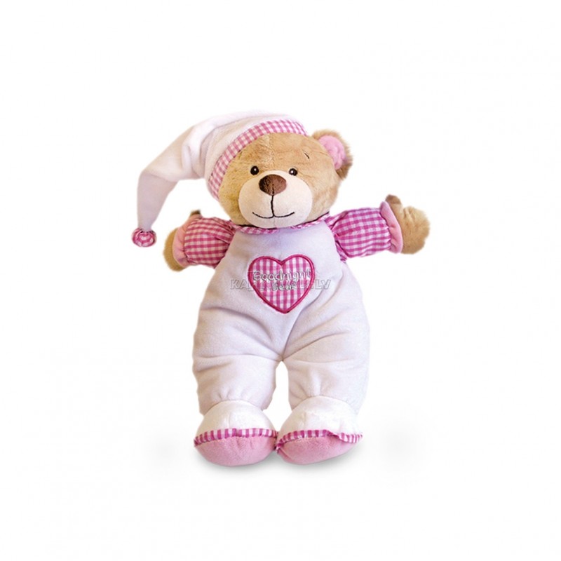 Медвежонок для детской комнаты, розовый, 15 см