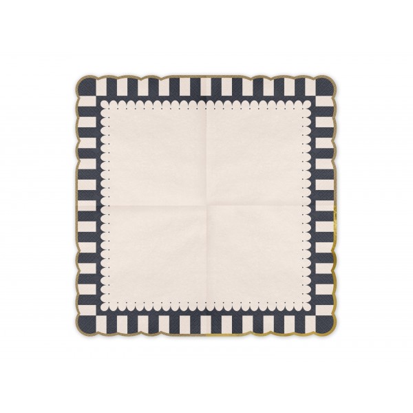 Salvetes ar zelta malu, 33x33, komplekts 12 gab.