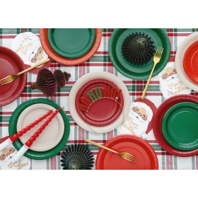 Papīra šķīvji, tumši sarkani, 23 cm, komplekts 6 gab.