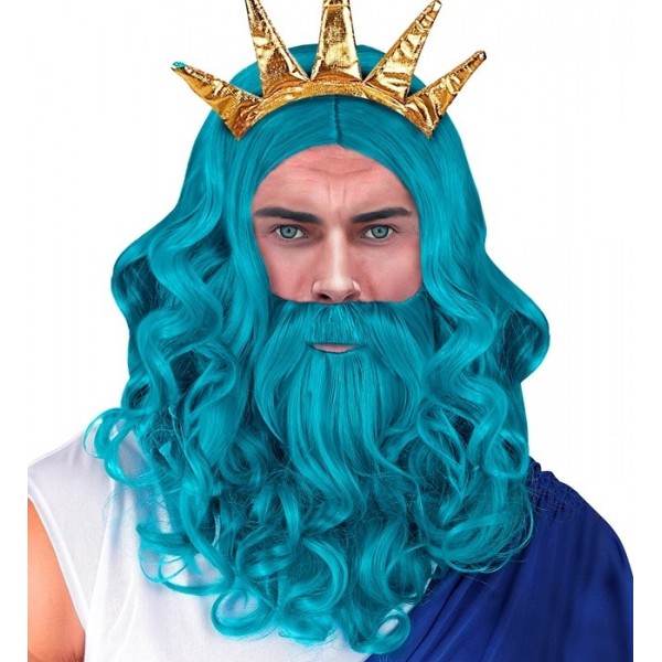 Poseidona/Neptūna parūka ar bārdu un ūsā
