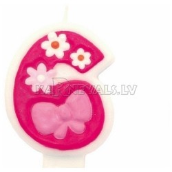 8cm svece tortei, rozā,  -  Skaitlis "0"