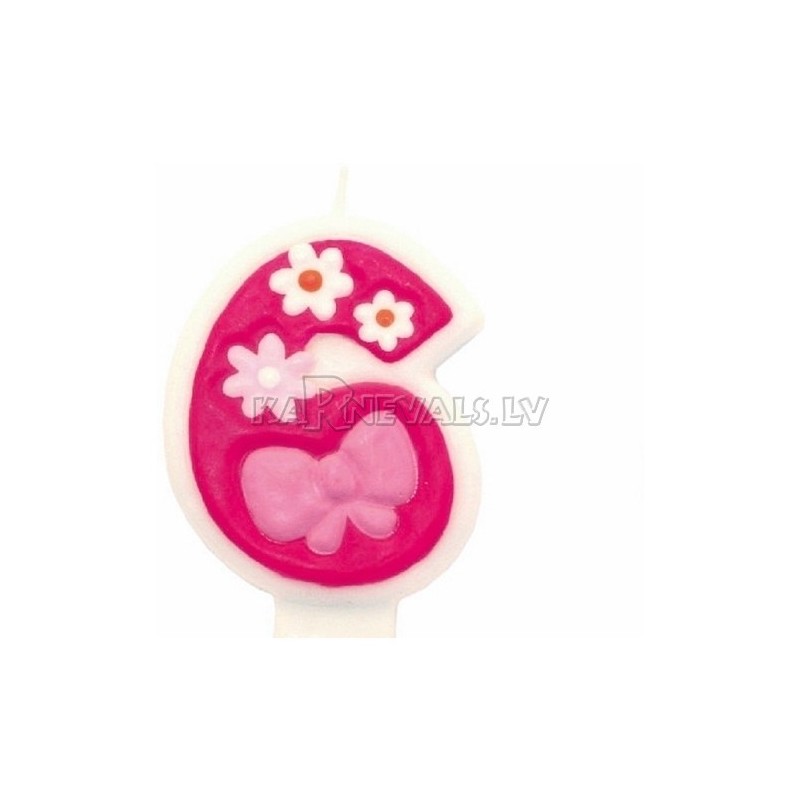 8cm svece tortei, rozā,  -  Skaitlis "0"