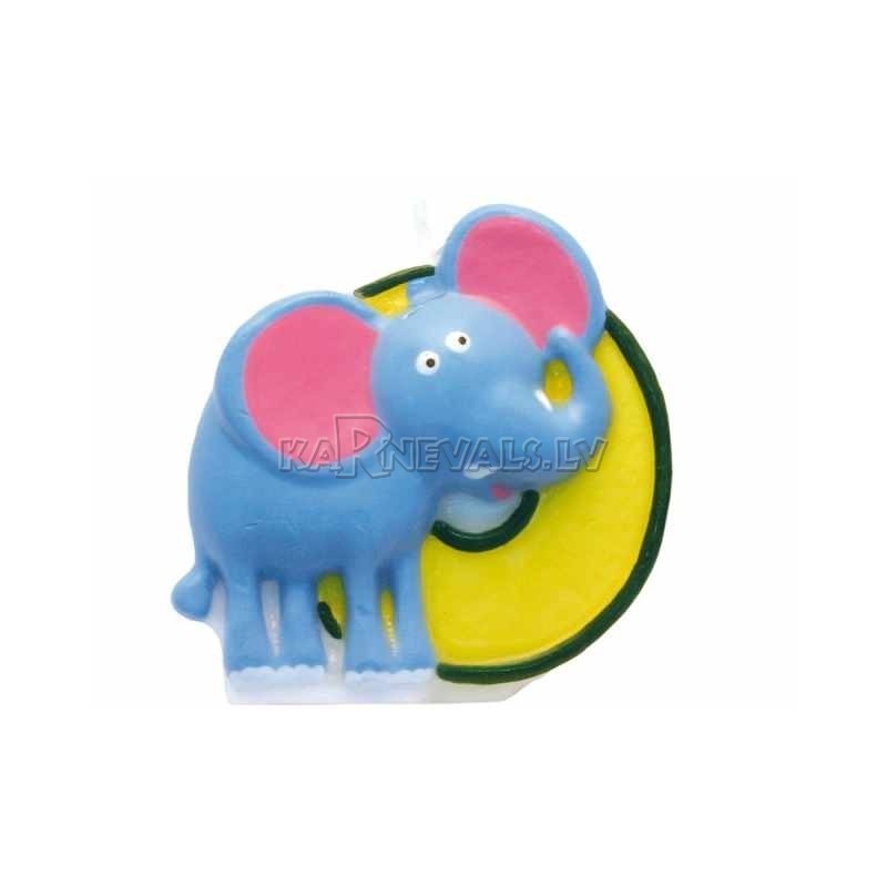 Свеча - цифра для торта, "0", Сафари, 8 см