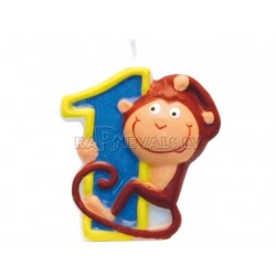 8cm svece tortei, rozā,  -  Skaitlis "1"