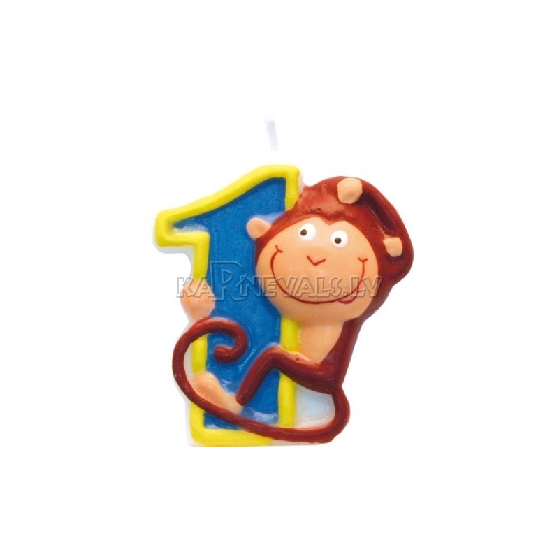 8cm svece tortei, rozā,  -  Skaitlis "1"