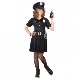 Meitenes policistes kostīms — kleita, josta, cepure, izmēri 128/140 cm