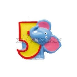 8cm svece tortei, rozā,  -  Skaitlis "5"