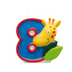 8cm svece tortei, rozā,  -  Skaitlis "8"