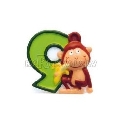 8cm svece tortei, rozā,  -  Skaitlis "9"