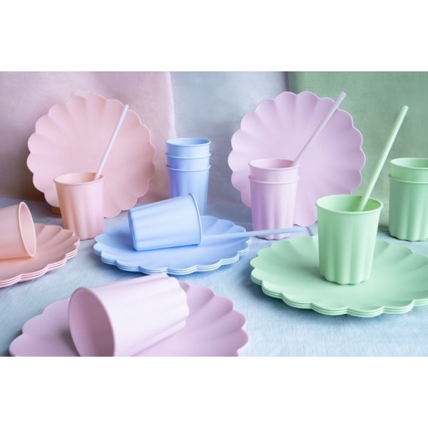 Plastmasas salmiņi, 23 cm, violeti, 12 gab. — svētku dekorēšanai, galda noformēšanai un ballītēm