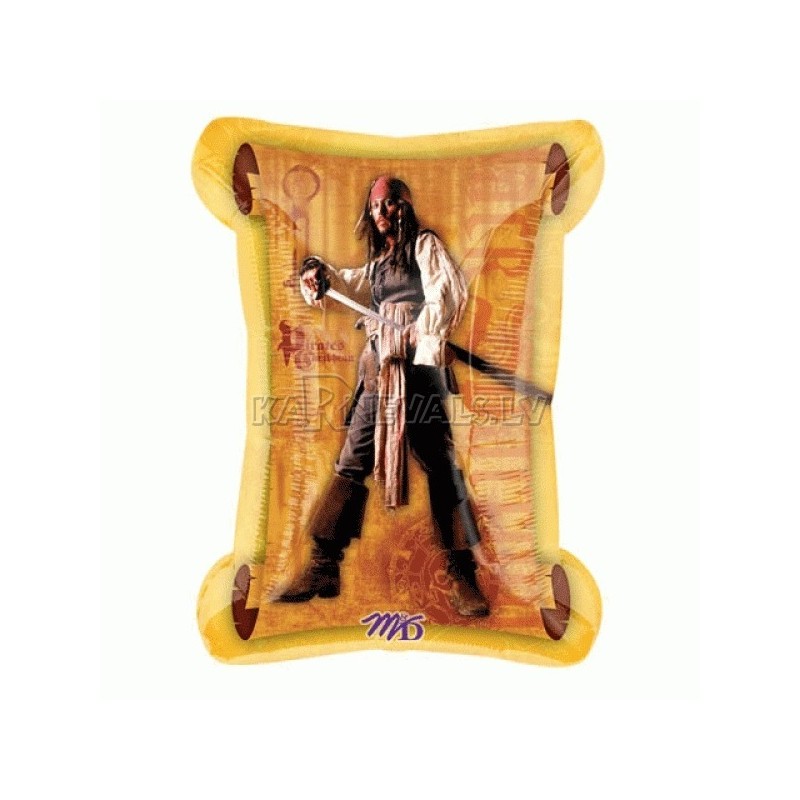 19"/48 x 34"/86 cm шар из фольги, Pirates of the Caribbean Captain Jack