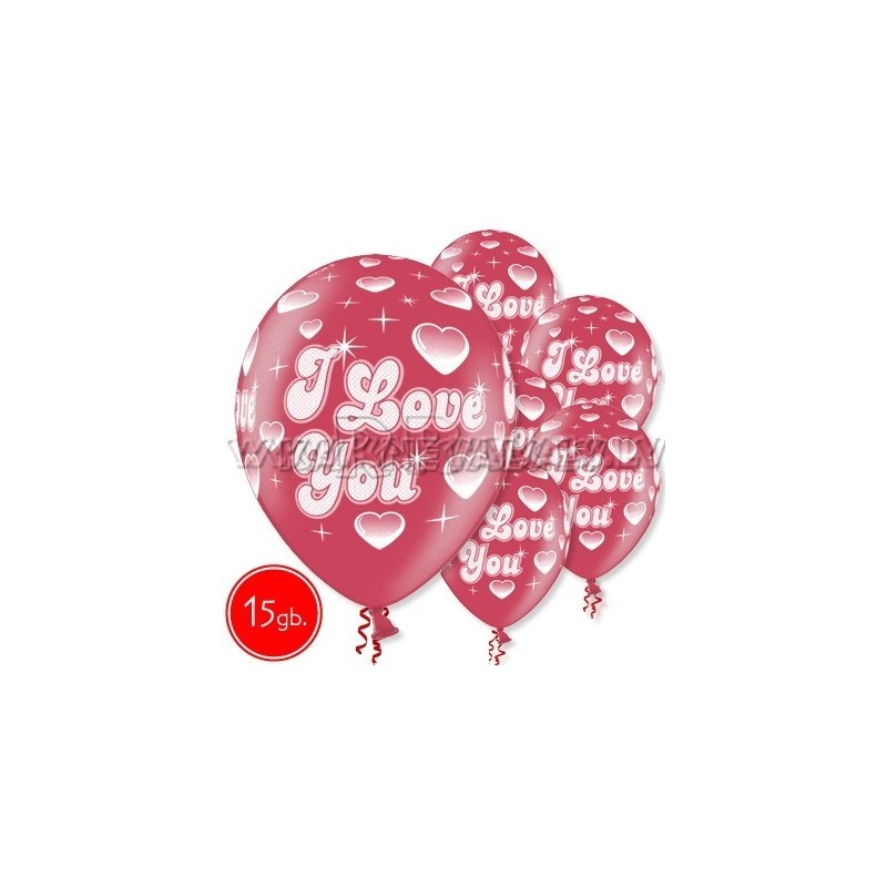 12"/30 cm lateksa baloni, Es Tev Milu, 15 gab.