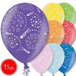 12"/30 cm lateksa baloni, Salūts, 15 gab.