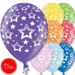 12"/30 см шар из латекса, Звезды, 15 шт.