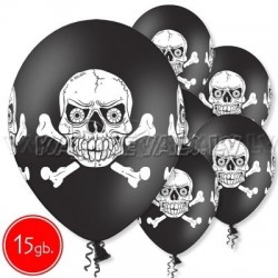 12"/30 cm lateksa baloni, Galvaskauss, melna, 15 gab.