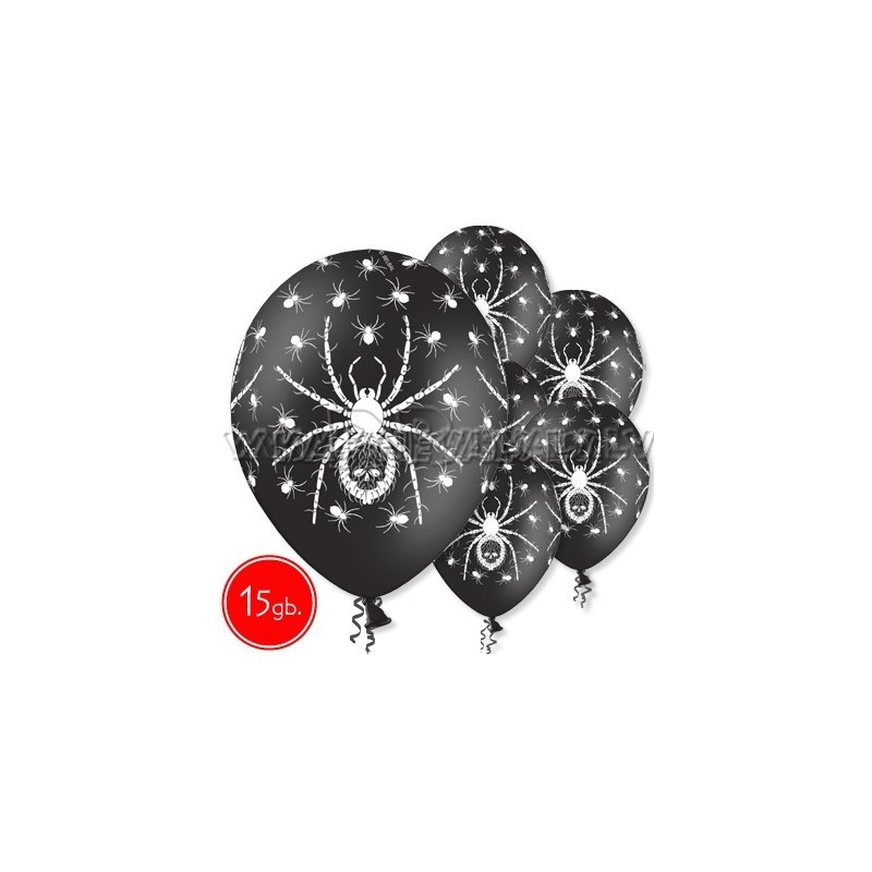12"/30 см шар из латекса, Паук, черный, 15 шт.