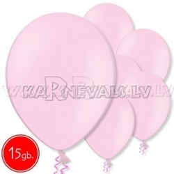 10.5"/27cm  lateksa balons,, pastels, gaiši rozā,  15 gab. 