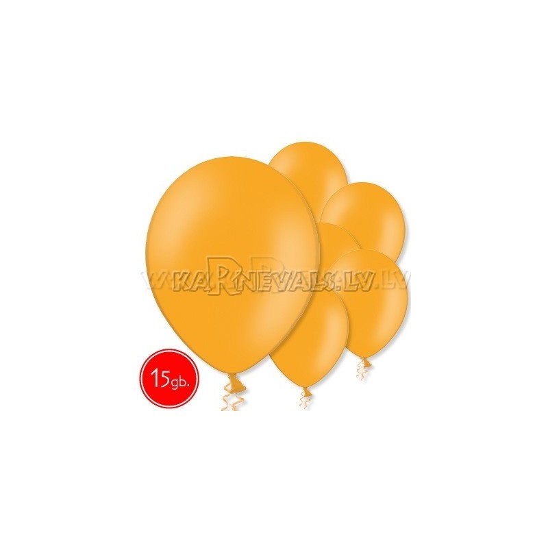 10.5"/27cm  lateksa balons,, pastels, oranža,  15 gab. 