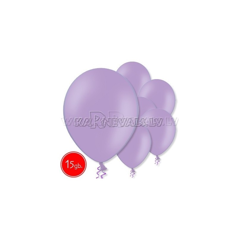 10.5"/27cm  lateksa balons,, pastels, lavenders,  15 gab. 