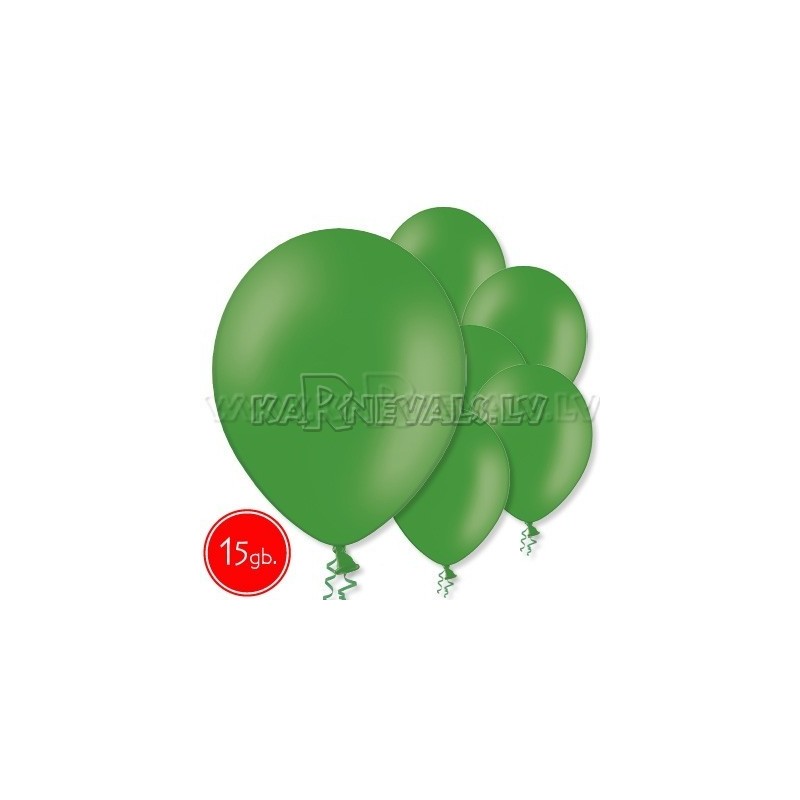 10.5"/27cm  lateksa balons,, pastels, zaļš,  15 gab. 