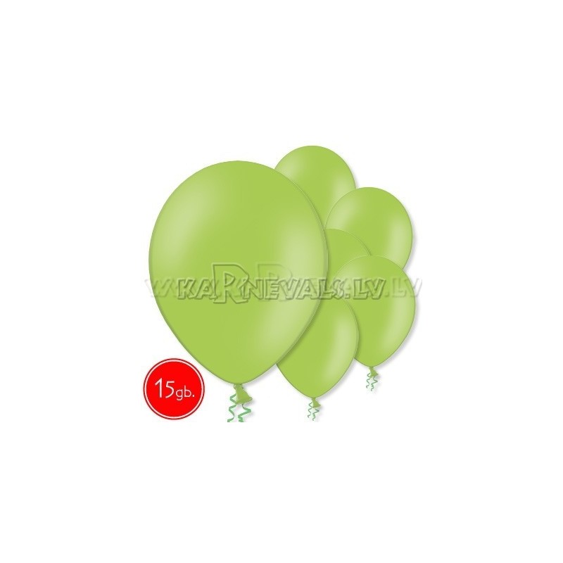 10.5"/27cm  lateksa balons,, pastels, laims,  15 gab. 