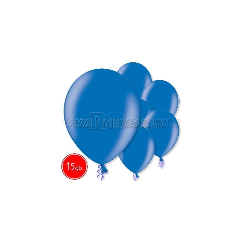 12"/30cm lateksa balons, metalliks, zils, 15 gab.