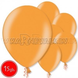 12"/30cm lateksa balons, metalliks, oranžs, 15 gab.