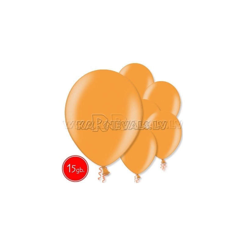 12"/30см шар из латекса,  металлик, оранжевый, 15 шт.