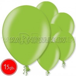 12"/30cm lateksa balons, metalliks, laima zaļa, 15 gab.
