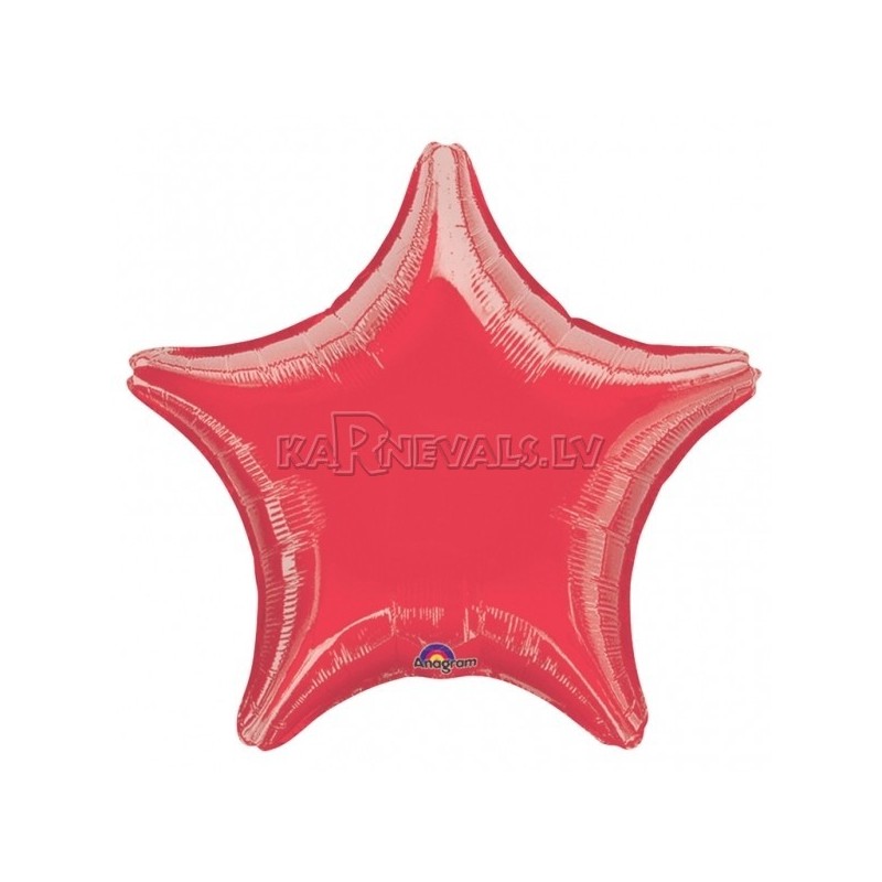 18"/45см шар из фольги, Звезда, цет - красный