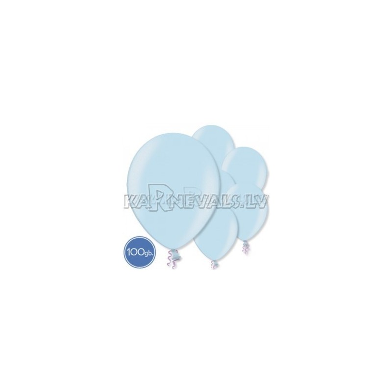 Metalliks, gaiši zila, 10.5"/27cm lateksa baloni, 100 gab. 