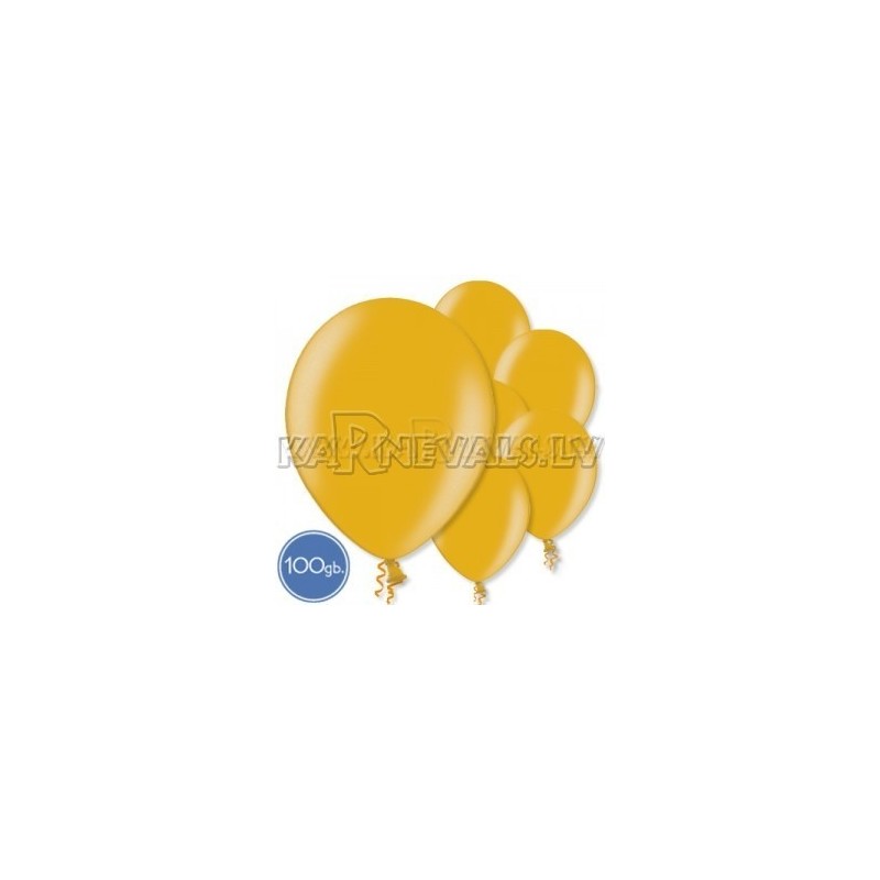 Metalliks, zelta, 12"/30cm lateksa baloni 100.gab.